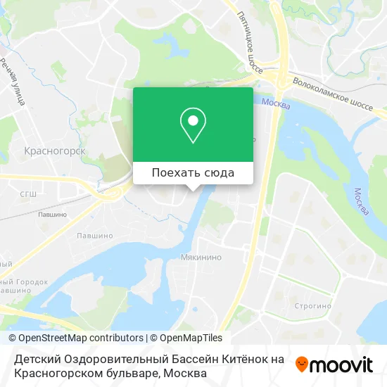Карта Детский Оздоровительный Бассейн Китёнок на Красногорском бульваре