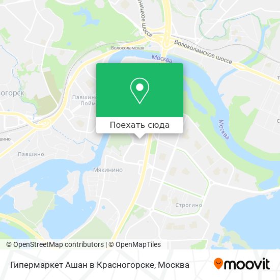Карта Гипермаркет Ашан в Красногорске