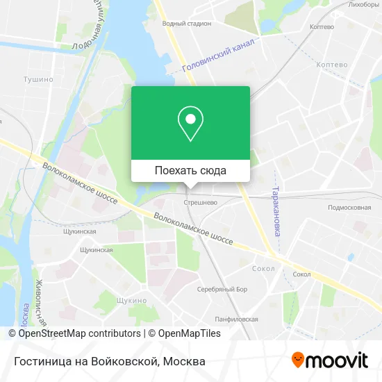 Карта Гостиница на Войковской