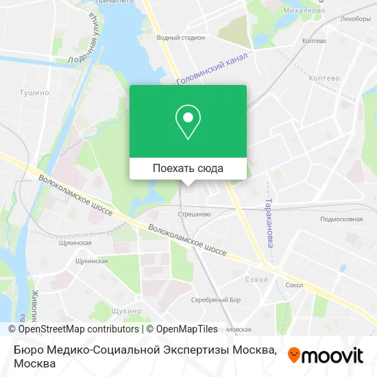 Карта Бюро Медико-Социальной Экспертизы Москва