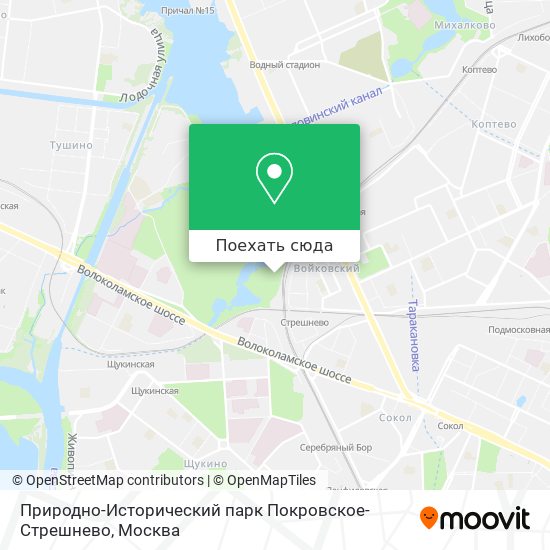 Карта Природно-Исторический парк Покровское-Стрешнево