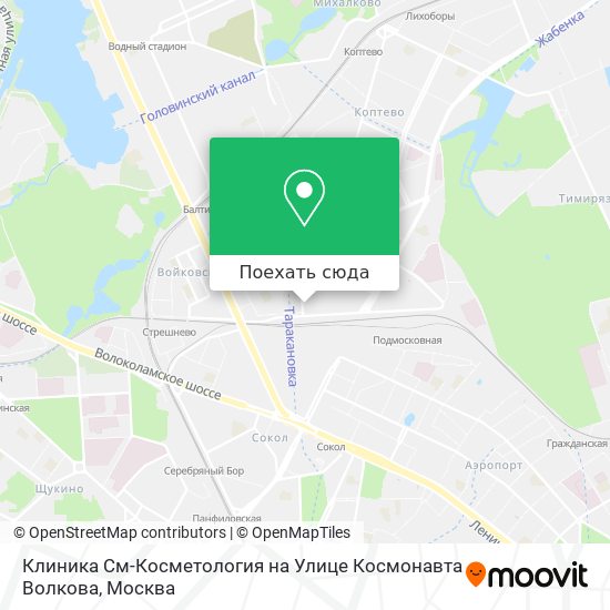 Карта Клиника См-Косметология на Улице Космонавта Волкова