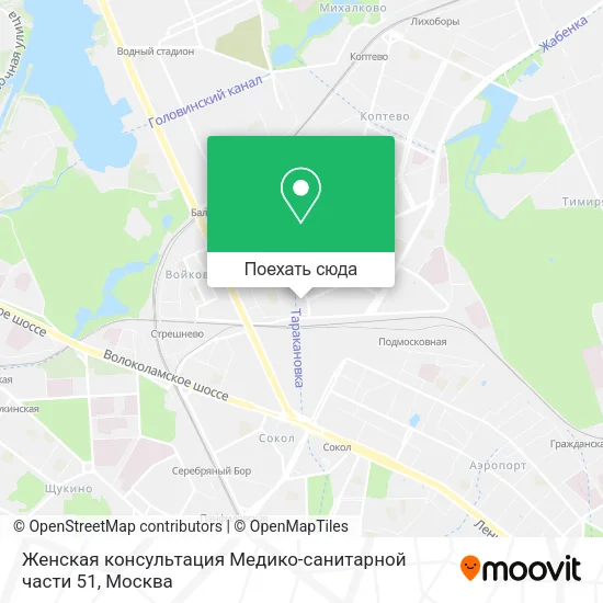 Карта Женская консультация Медико-санитарной части 51