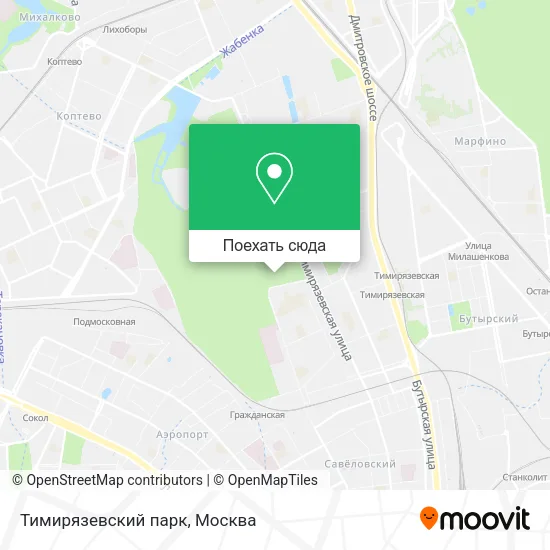 Карта Тимирязевский парк