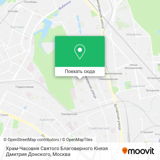 Карта Храм-Часовня Святого Благоверного Князя Дмитрия Донского