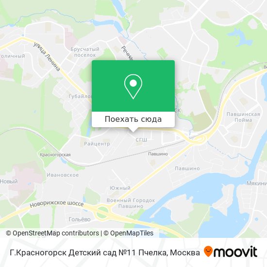 Карта Г.Красногорск Детский сад №11 Пчелка