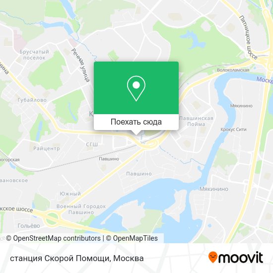 Карта станция Скорой Помощи
