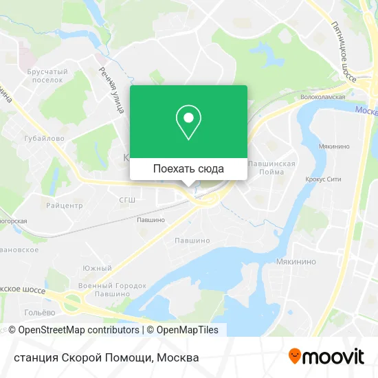 Карта станция Скорой Помощи