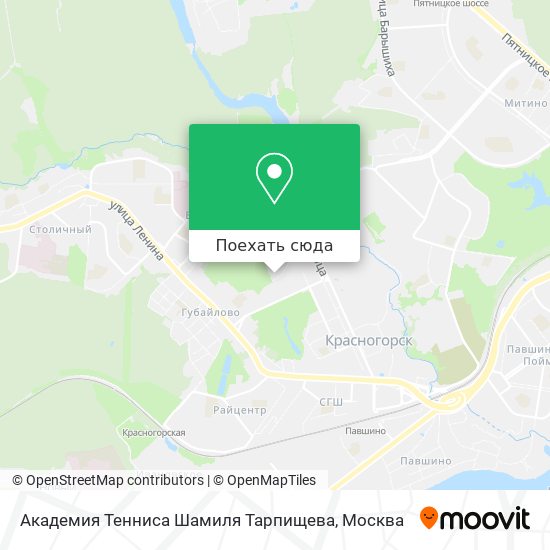 Карта Академия Тенниса Шамиля Тарпищева