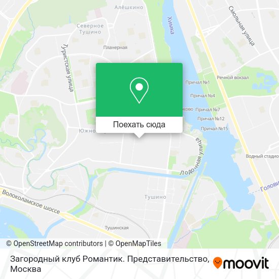 Карта Загородный клуб Романтик. Представительство