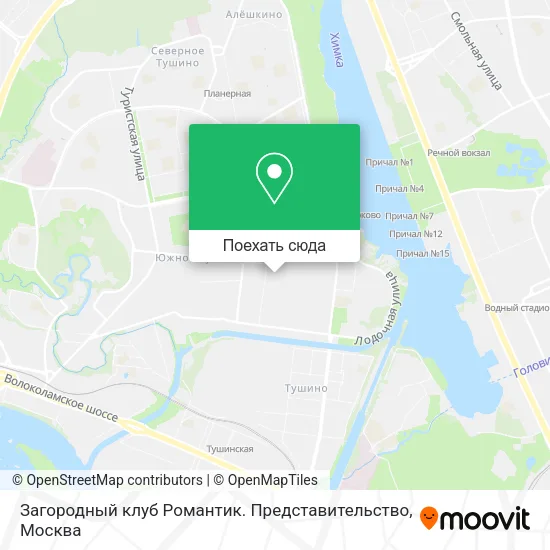 Карта Загородный клуб Романтик. Представительство