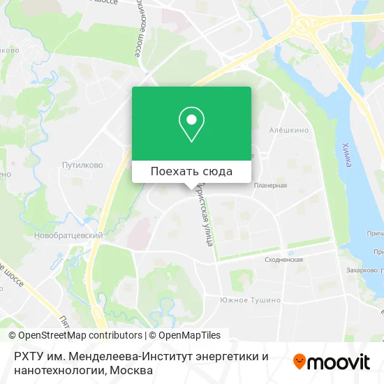 Карта РХТУ им. Менделеева-Институт энергетики и нанотехнологии
