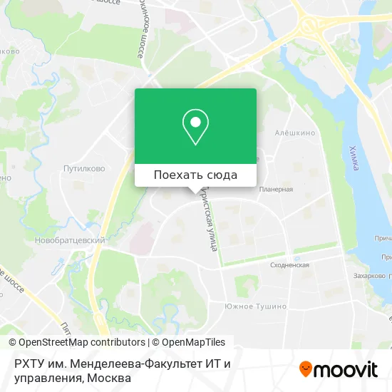 Карта РХТУ им. Менделеева-Факультет ИТ и управления