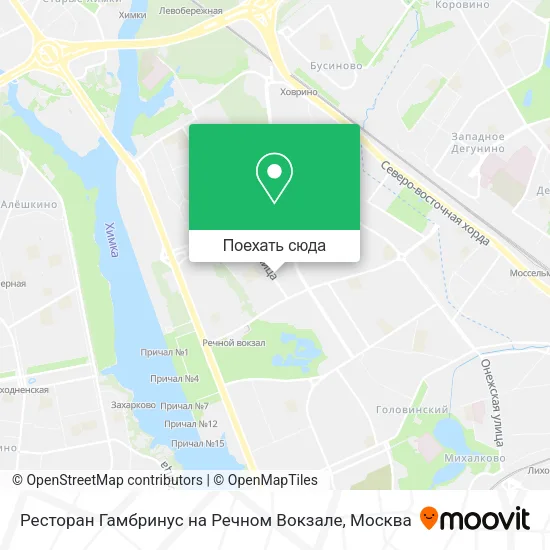 Карта Ресторан Гамбринус на Речном Вокзале