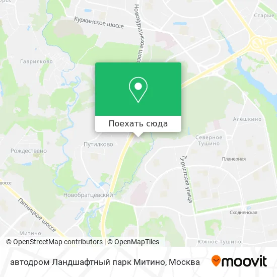Карта автодром Ландшафтный парк Митино