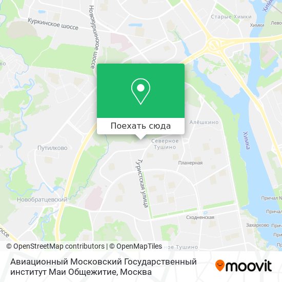 Карта Авиационный Московский Государственный институт Маи Общежитие