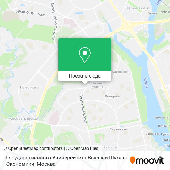 Карта Государственного Университета Высшей Школы Экономики
