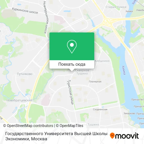 Карта Государственного Университета Высшей Школы Экономики