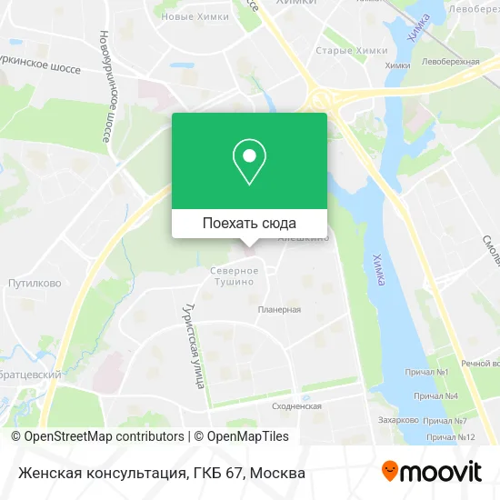 Карта Женская консультация, ГКБ 67