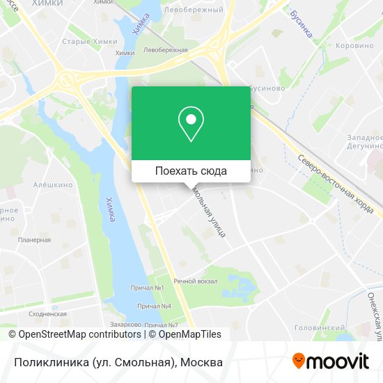 Карта Поликлиника (ул. Смольная)