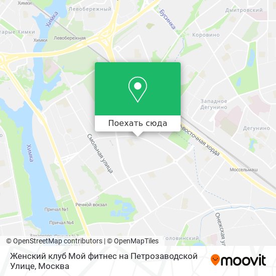 Карта Женский клуб Мой фитнес на Петрозаводской Улице