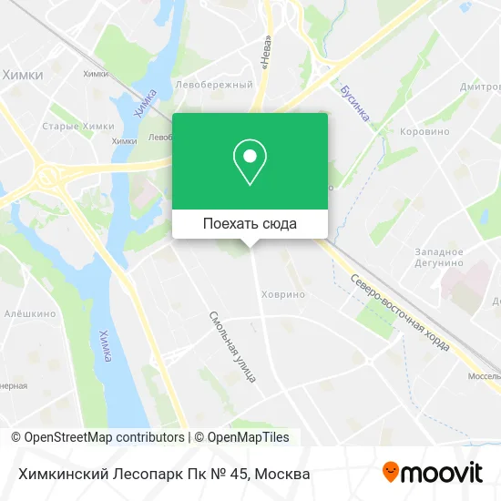 Карта Химкинский Лесопарк Пк № 45