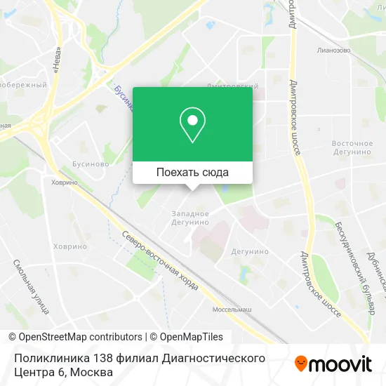 Карта Поликлиника 138 филиал Диагностического Центра 6