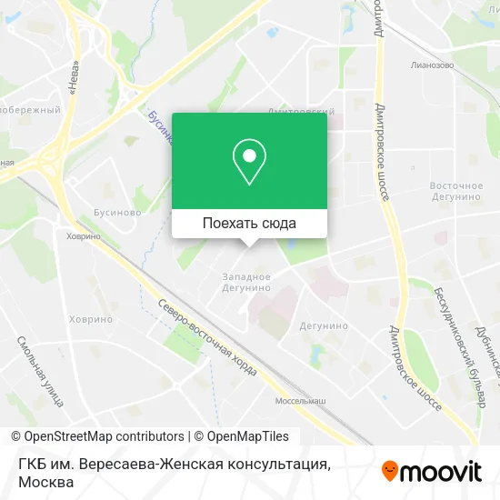 Карта ГКБ им. Вересаева-Женская консультация