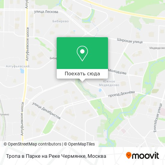 Карта Тропа в Парке на Реке Чермянке