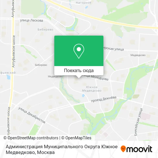 Карта Администрация Муниципального Округа Южное Медведково