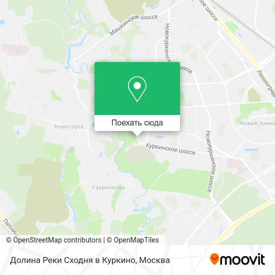 Карта Долина Реки Сходня в Куркино