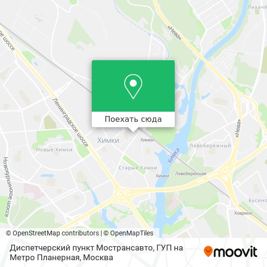 Карта Диспетчерский пункт Мострансавто, ГУП на Метро Планерная