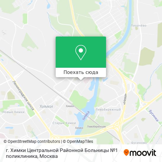 Карта г. Химки Центральной Районной Больницы №1 поликлиника