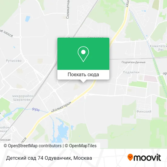 Карта Детский сад 74 Одуванчик