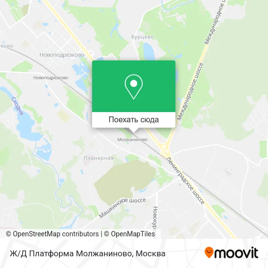 Карта Ж/Д Платформа Молжаниново