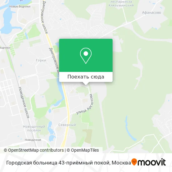 Карта Городская больница 43-приёмный покой