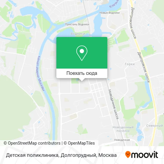 Карта Детская поликлиника, Долгопрудный