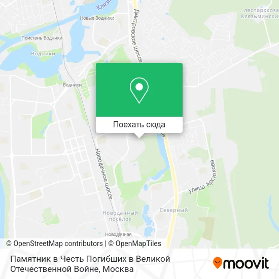 Карта Памятник в Честь Погибших в Великой Отечественной Войне