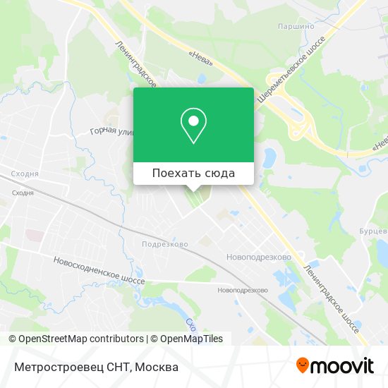 Карта Метростроевец СНТ