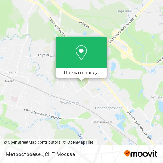 Карта Метростроевец СНТ