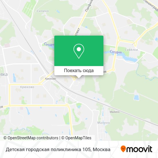 Карта Детская городская поликлиника 105