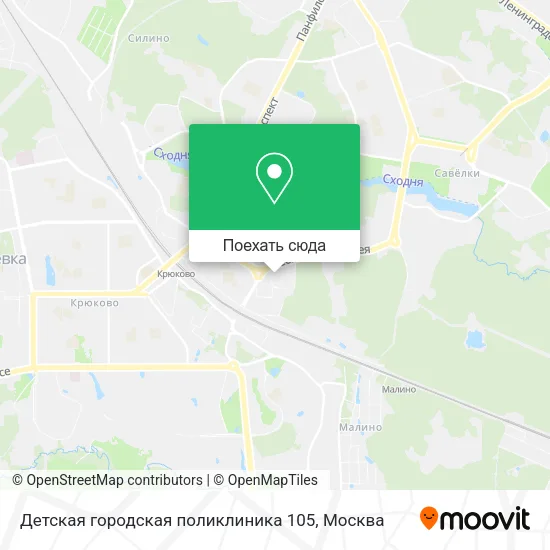 Карта Детская городская поликлиника 105