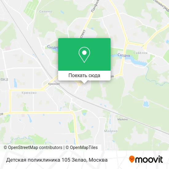 Карта Детская поликлиника 105 Зелао