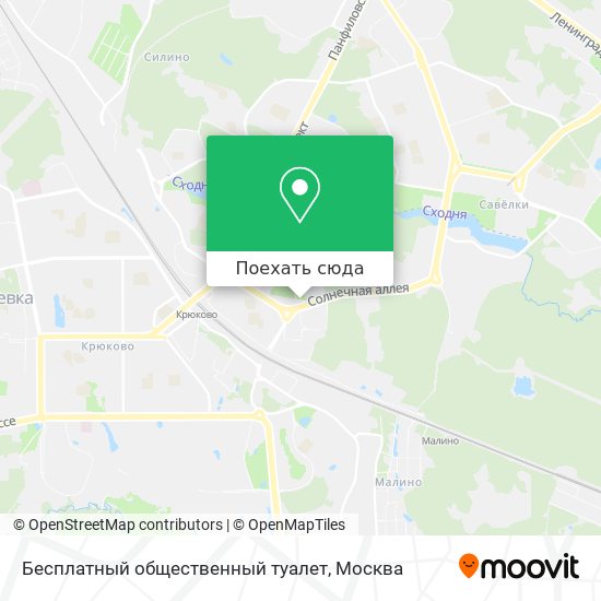 Карта Бесплатный общественный туалет