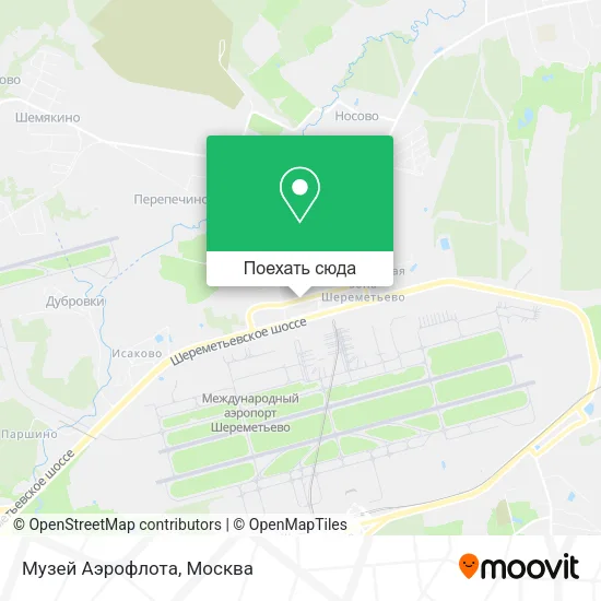Карта Музей Аэрофлота