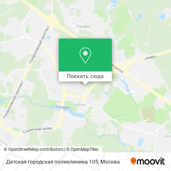 Карта Детская городская поликлиника 105