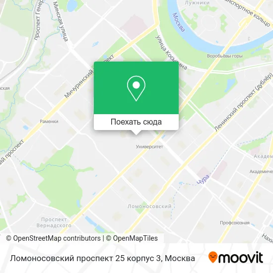 Карта Ломоносовский проспект 25 корпус 3