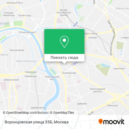 Карта Воронцовская улица 35Б