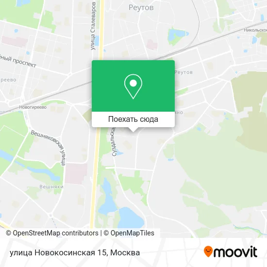 Карта улица Новокосинская 15
