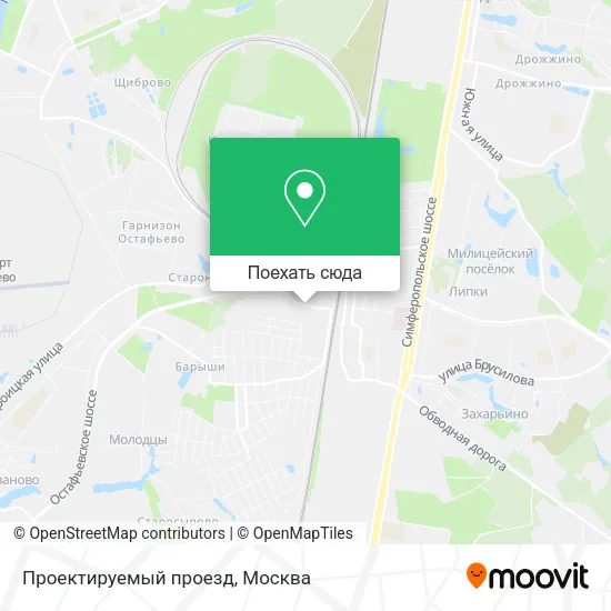 Карта Проектируемый проезд